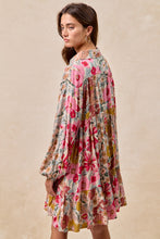 Load image into Gallery viewer, BiBi Floral Print Button Front Mini Dress in Rose Mix