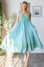 Load image into Gallery viewer, Oli & Hali Midi Dress with Frilled Details in Aqua