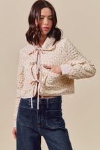 Load image into Gallery viewer, So Me Quilted Floral Jacket with Front Ties in Beige Multi