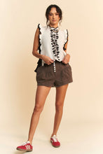 Load image into Gallery viewer, Davi & Dani Bohemian Stripe Lightweight Knit Sweater Vest in Ivory Black