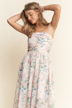 Load image into Gallery viewer, J.nna Floral Print Embroidered Strapless Midi Dress in Spring Bloom