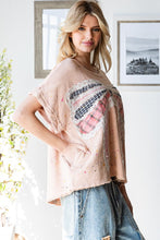 Load image into Gallery viewer, Oli & Hali Paint Splatter Top with Large Ribbon Bow Patch on Front in Pink