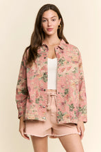 Load image into Gallery viewer, J.nna Floral Print Jacket in Pink Denim