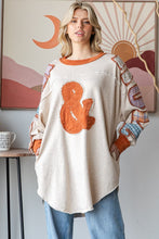 Load image into Gallery viewer, Oli & Hali Rock & Roll Patched Pullover Top in Oatmeal