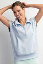 Load image into Gallery viewer, Rae Mode Scuba Quarter Zip Top in Soft Blue FINAL SALE