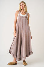 Load image into Gallery viewer, Mittoshop V Back Ruffle Detailed Jumpsuit in Coffee