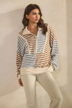 Load image into Gallery viewer, LovLov Contrasting Color Striped Textured Top in Multi Color