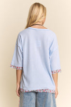 Load image into Gallery viewer, Davi & Dani LOVE Letter Patchwork Top in Light Blue