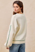 Load image into Gallery viewer, BiBi Fleece Sweatshirt with Embroidered Cactus Patch on Front in Cream