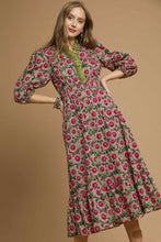 Load image into Gallery viewer, Umgee Vibrant Floral Print Maxi Dress in Sage Mix