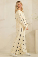 Load image into Gallery viewer, Veveret Charming Polka Dot Lounge Set in Cream/Black