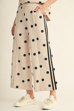 Load image into Gallery viewer, Jodifl Color Rib Band Side Accent Wide Leg Polka Dot Pants in Oatmeal
