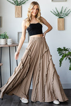 Load image into Gallery viewer, Oli & Hali Ruffled Trim Wide Leg Pants in Mocha