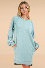 Load image into Gallery viewer, Very J Mineral Washed Terry Knit Dress in Sage