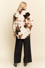 Load image into Gallery viewer, Davi & Dani Faux Fur Cowhide Shacket in Cream Brown