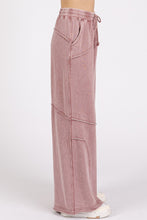 Load image into Gallery viewer, Mittoshop Mineral Washed Pants with Asymmetric Seams in Faded Plum