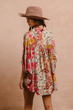 Load image into Gallery viewer, BiBi OVERSIZED Floral Print Button Down Top in Rose Mix ON ORDER