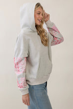 Load image into Gallery viewer, Veveret Sweatshirt Hoodie With Patchwork Sleeve Detail in Pink