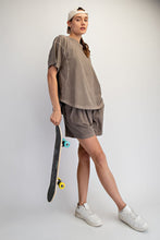 Load image into Gallery viewer, Rae Mode Pigment Washed Cotton Top and Short Set in Mocha