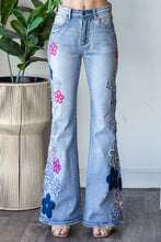 Load image into Gallery viewer, Oli & Hali Embroidered Flower Jeans in Denim/Pink Combo