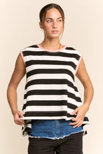 Load image into Gallery viewer, Davi & Dani Contrasting Striped Sleeveless Top in Black White