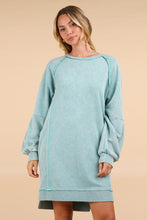 Load image into Gallery viewer, Very J Mineral Washed Terry Knit Dress in Sage