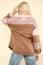 Load image into Gallery viewer, Very J OVERSIZED Color Block Knit Top in Mocha