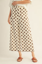 Load image into Gallery viewer, Jodifl Polka Dot Pants with Embroidered Scallop Edge Detail in Mocha