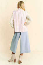 Load image into Gallery viewer, Davi & Dani Padded Quilted Floral Print Vest with Bow Tie Front in Pink