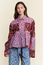 Load image into Gallery viewer, J.nna Mix N Match Print Peplum Jacket in Purple
