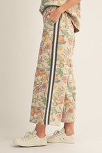 Load image into Gallery viewer, Jodifl Color Rib Band Side Accent Wide Leg Floral Pants in Oatmeal