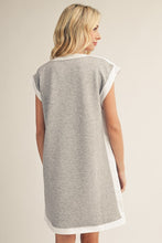Load image into Gallery viewer, Jodifl Solid Color Casual Dress with Contrasting Color Trim in Heather Grey