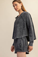 Load image into Gallery viewer, Rae Mode Mineral Washed Waffle Knit Set in Black