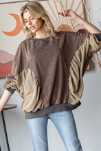 Load image into Gallery viewer, Oli & Hali Color Block Cinched Detailed Top in Mocha