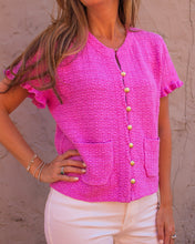 Load image into Gallery viewer, FATE Textured Knit Front Button Cardigan in Lilac