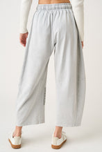 Load image into Gallery viewer, Mittoshop Mineral Wash Crochet Patch Barrel Leg Pants in Silver