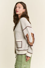 Load image into Gallery viewer, J.nna Soft Knit Horse Print Back Cardigan in Oatmeal Brown