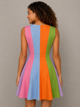 Load image into Gallery viewer, FATE Pastel Vertical Striped Mini Dress in Lavender Multi