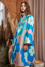 Load image into Gallery viewer, Davi & Dani Bold Retro Floral Print Jacket in Teal Green