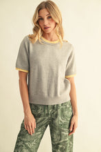 Load image into Gallery viewer, Jodifl Contrasting Color Layer Edge Detail Sweater in Heather Grey