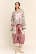 Load image into Gallery viewer, Davi & Dani Contrast Patchwork Bloomer Pants in Rose Pink