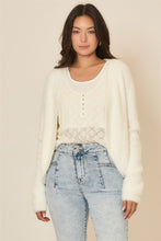 Load image into Gallery viewer, Cozy Co. Soft Eyelash Knit Cardigan in Off White