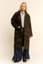 Load image into Gallery viewer, Davi & Dani Color Block Contrasting Animal Print Midi Jacket in Tan Brown
