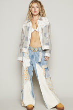 Load image into Gallery viewer, POL Mixed Print Patchwork Jacket in Green Multi
