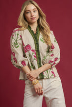 Load image into Gallery viewer, Umgee Floral Print Ruffle Top in Stone Mix