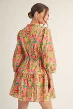 Load image into Gallery viewer, Jodifl Tiered Floral Mini Dress in Pink Mix