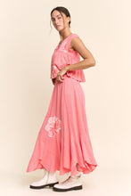 Load image into Gallery viewer, Davi & Dani Crinkled Knit Top Elastic Waist Maxi Skirt Set in Pink