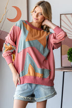 Load image into Gallery viewer, Oli & Hali Mineral Washed Star Patched Sweatshirt in Light Marsala