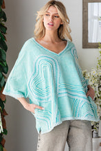 Load image into Gallery viewer, Oli & Hali OVERSIZED Connected Hearts Top in Aqua