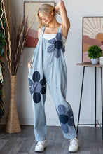 Load image into Gallery viewer, Oli & Hali Large Flower and Paint Splatter Jumpsuit in Light Blue